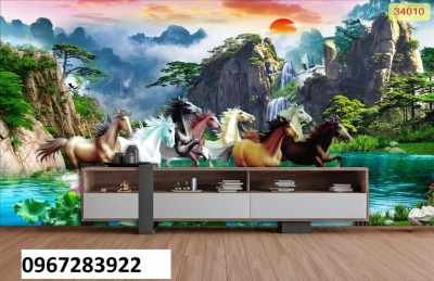 Tranh gạch đẹp trang trí ngựa mã đáo