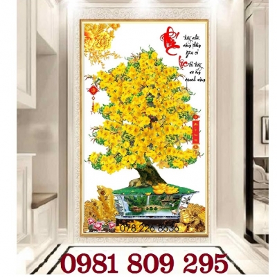 Tranh gạch hoa mai 3d khổ dọc