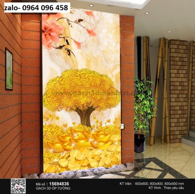 Tranh gạch 3d cây tiền vàng - CVB89