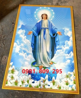 Tranh đức mẹ, gạch tranh ốp tường, tranh 3d