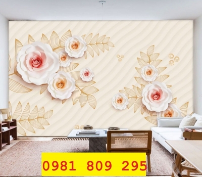 Gạch ốp tường hoa leo tường 3d , gạch tranh