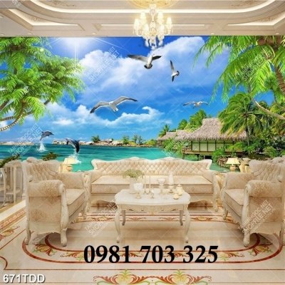 Gạch cảnh biển 3D trang trí đẹp