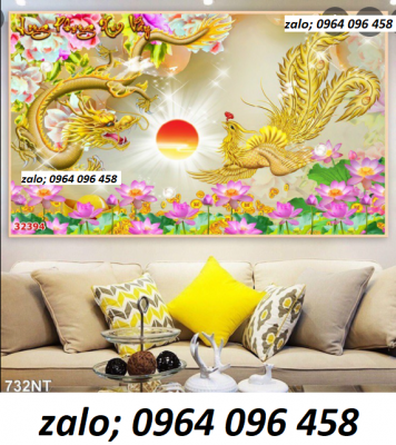 Tranh gạch 3d rồng phượng - CVC4