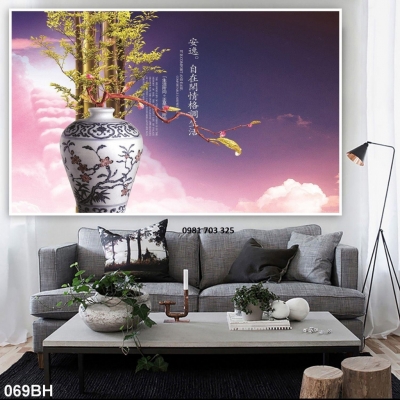 Gạch tranh 3D bình hoa