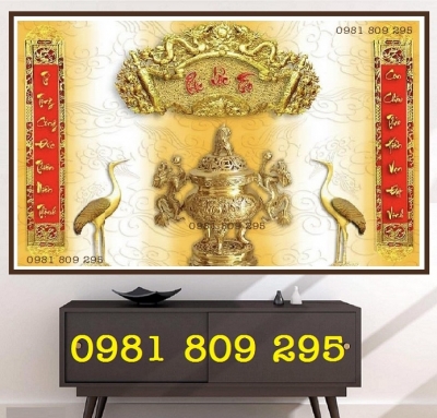 Tranh gạch 3d câu đối ốp phòng thờ