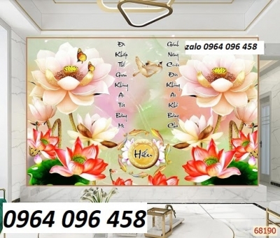 Tranh hoa sen 3d - tranh gạch 3d hoa sen - 83DP