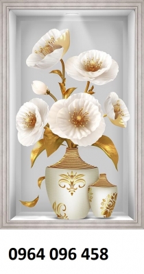 Tranh gạch ốp tường 3d bình hoa - BCCX33