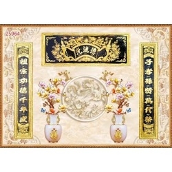 Tranh gạch 3d ốp tường phòng thờ - GBCV7