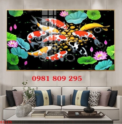 Gạch tranh - tranh gạch 3d cá chép JP533