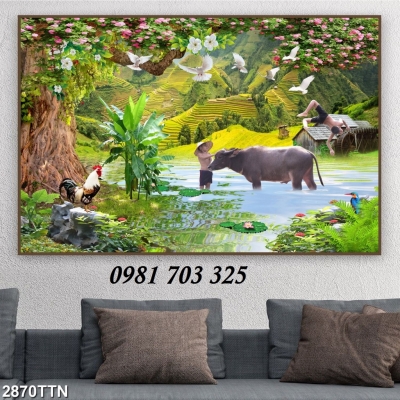 tranh 3D phòng khách, gạch tranh trang trí