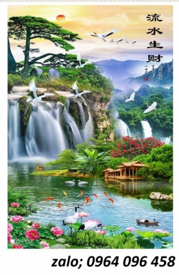 Tranh gạch 3d ốp tường phong cảnh khổ đứng - BCVV5