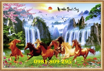 Tranh gạch - gạch tranh 3d ngựa phong thủy Ụ76Y