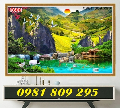 Tranh đồng quê 3d - tranh gạch 3d đồng quê