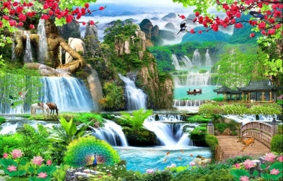 Tranh gạch 3d phong thủy mệnh mộc - HNMM94