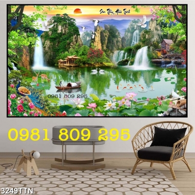 tranh gạch 3d phong thủy - sơn thủy