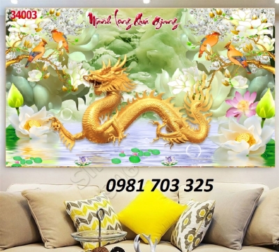Tranh rồng phong thủy trang trí phòng khách