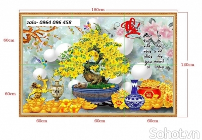 Tranh gạch 3d hoa mai - gạch tranh 3d hoa mai - SLG44