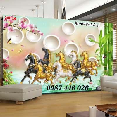 Gạch tranh ốp tường mã đáo thành công HP7622