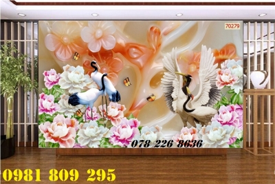 Gạch tranh sứ ngọc chim hạc