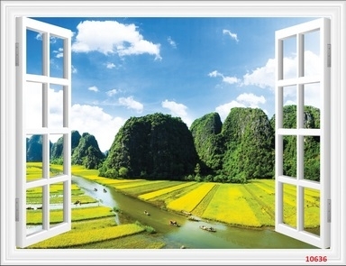 tranh gạch 3d cửa sổ  098GB