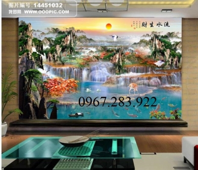 Tranh 3D- Tranh gạch thác nước
