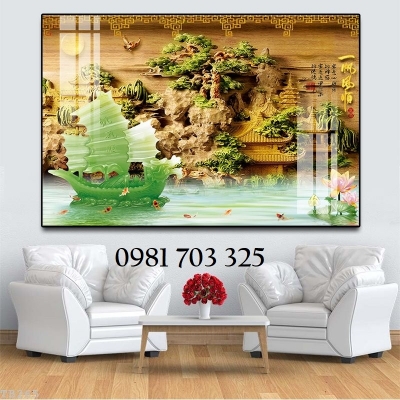 Tranh gạch men thuyền buồm, tranh phong thủy đẹp