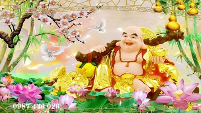 Tranh gạch men phật di lặc HP872