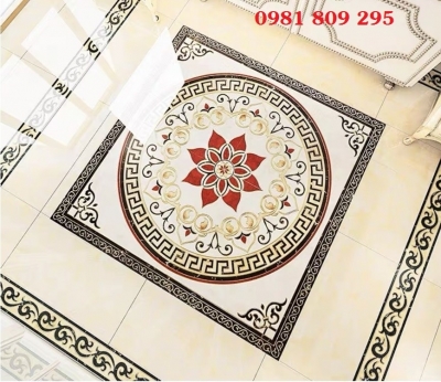 Gạch men - thảm phòng khách