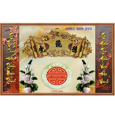Tranh 3d phòng thờ , tranh gạch men HP8578