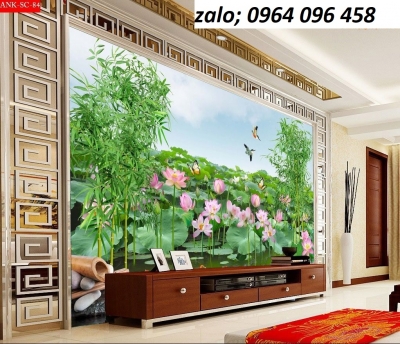 Tranh gạch 3d mẫu hoa sen - MVX33