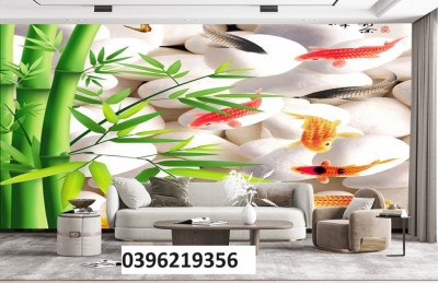 Tranh gạch hình tre trúc đẹp 3D