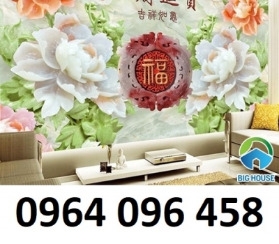 Tranh gạch hoa mẫu đơn 3d - 8000CM