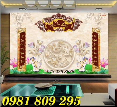 Gạch tranh ốp tường 3d - tranh phòng thờ