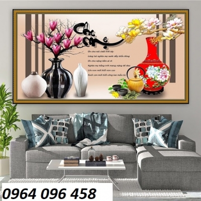 Gạch tranh 3d phong thủy phòng khách - DCV33