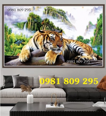Tranh gạch 3d hổ phong thủy HP96852