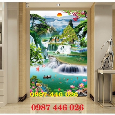 Gạch tường tranh phong cảnh 3d