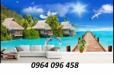 Tranh gạch 3d phong cảnh bờ biển - SXVV7