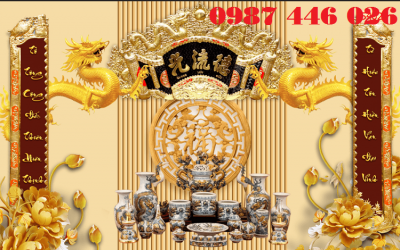 Gạch ốp tường tranh phòng thờ HP082