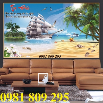 tranh gạch men 3d thuận buồm xuôi gió