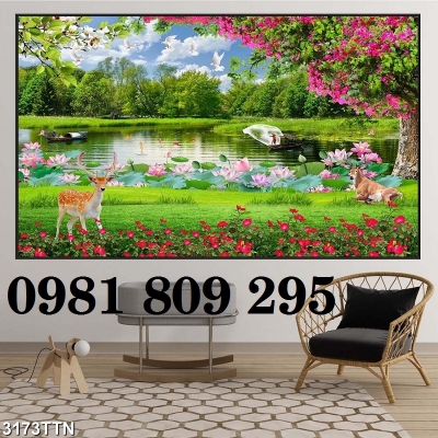 Tranh gạch 3d hoa cỏ thiên nhiên