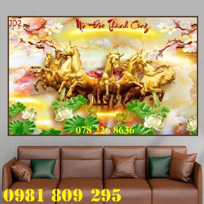 Gạch tranh ngựa 3d - tranh bát mã
