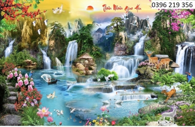Tranh gạch men- Tranh Giao hòa thiên nhiên