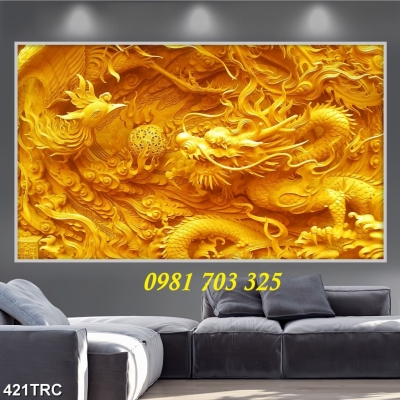 Tranh gạch đẹp 3d rồng phượng