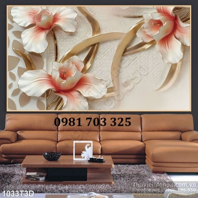 Tranh gạch 3d đẹp hoa 3D