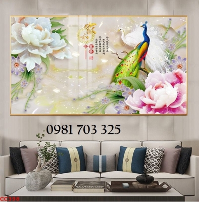 Tranh gạch chim công phong thủy