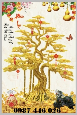 Gạch tranh cây tiền vàng