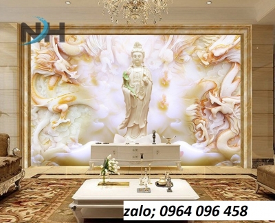 Tranh gạch men 3d ốp tường phòng thờ - LSVX433