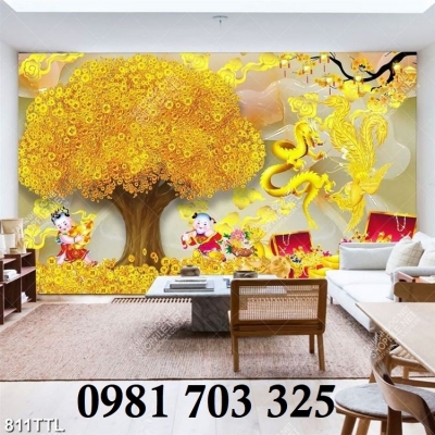 Tranh gạch kim tiền 3D