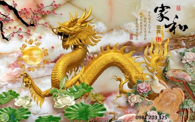 Tranh rồng- tranh gạch men 3D