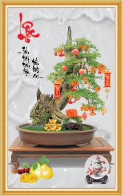 Tranh gạch men 3d ốp tường khổ đứng - CCBV54